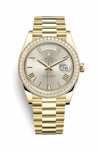 Rolex Day-Date 40 Yellow Gold / Diamond / Silver - Roman 228348RBR-0007 (M228348RBR-0007)